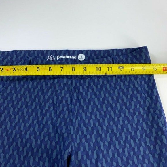 Betabrand Womens Bootcut Pants Blue Chevron S New - Picture 8 of 12